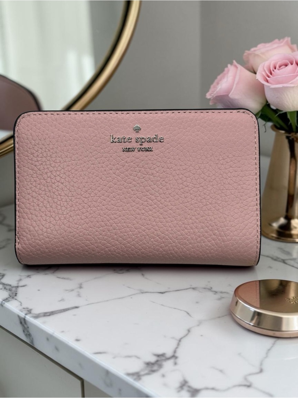 Kate Spade Lena Medium Bifold Wallet Pink Leather New In Plastic NWT KH787